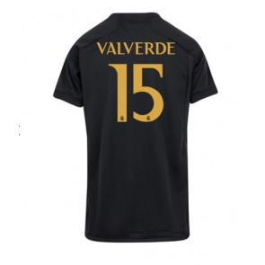Lacne Ženy Futbalové dres Real Madrid Federico Valverde #15 2023-24 Krátky Rukáv - Tretina